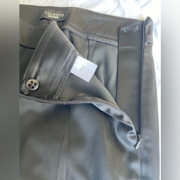 TALBOTS Satin Pants Curvy Womens Size 4 Side Zip Black 2000s Y2K Evening Glam - Picture 8 of 15